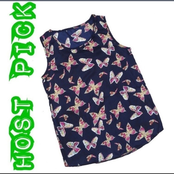 ✅HOST Pick✅ Butterfly Chiffon Top, Small - Picture 1 of 6